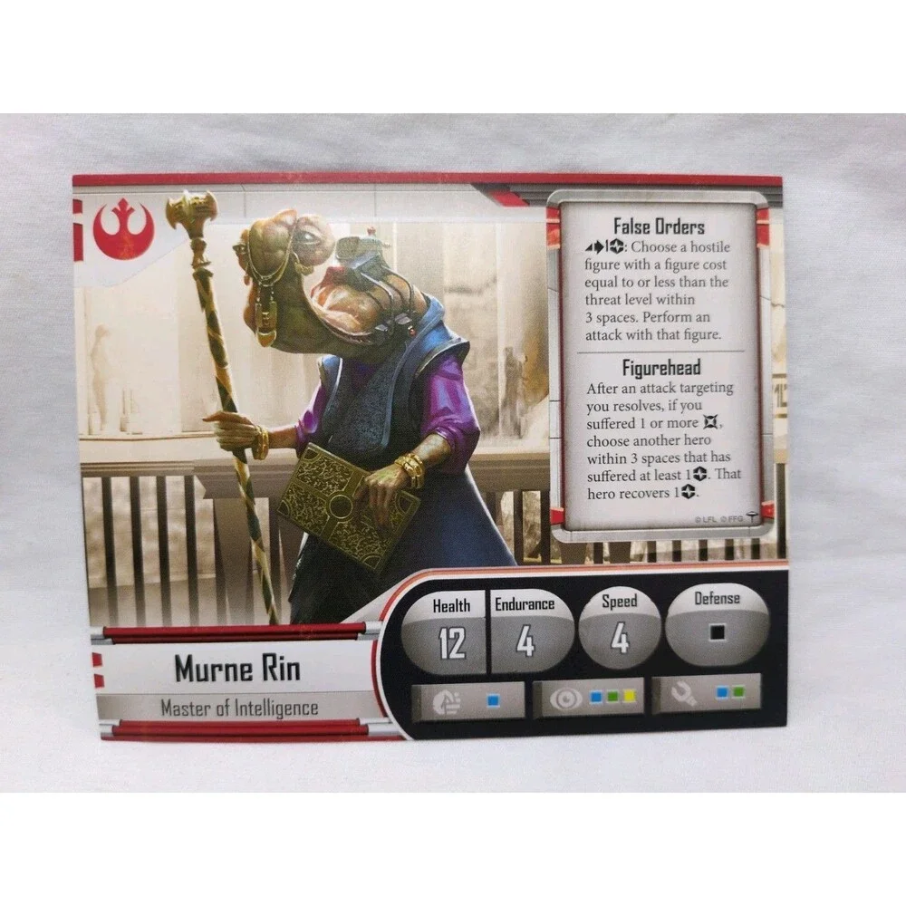 (2) Imperial Assault Bespin Gambit Board Game Character Cards Murne Rin Davith